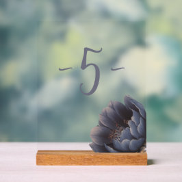 Elegant stoffig navy blauw bloem tafel nummer acryl bord
