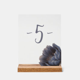 Elegant stoffig navy blauw bloem tafel nummer acryl bord