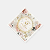 Elegant stoffig Roos 80 Verjaardag servetten Custo (Hoek)