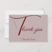 Elegant stoffig Roos Bedankkaart (Voorkant)