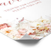 Elegant Stoffig Roos Bloemen Bruidsgunsten teken Poster (Hoek)