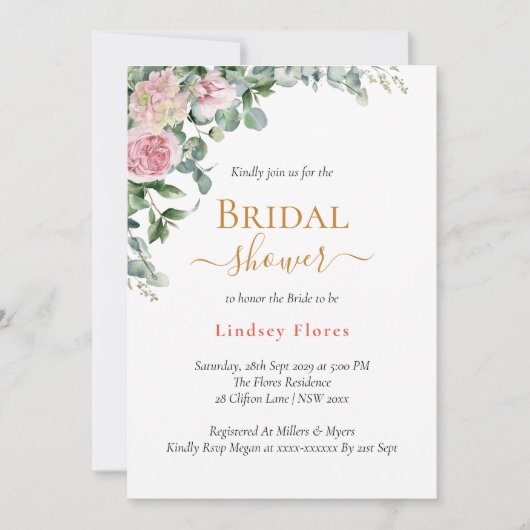 Elegant stoffig Roos Bloemen Rustiek Vrijgezellenf Kaart (Voorkant)