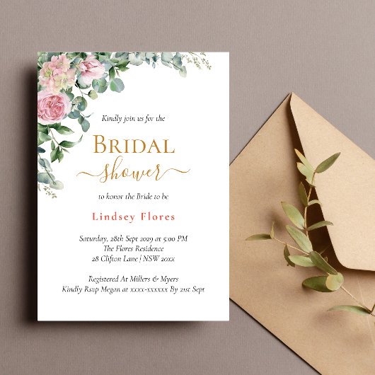 Elegant stoffig Roos Bloemen Rustiek Vrijgezellenf Kaart