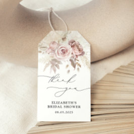 Elegant Stoffig Roos Bloemen Vrijgezellenfeest Fav Cadeaulabel