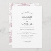 Elegant stoffig Roos Bloemenuitnodiging Kaart (Voorkant / Achterkant)