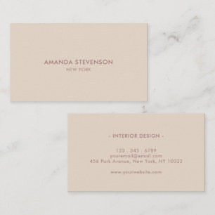 Elegant stoffig roos en beige professional visitekaartje