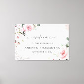 Elegant stoffig roos en grijs bruiloft decor canvas afdruk (Voorkant)