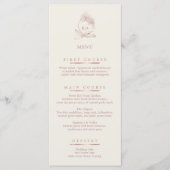 Elegant stoffig Roos en Ivoren Orchidee Wedding Me Menu (Voorkant)