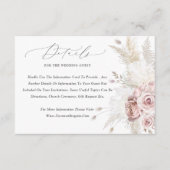 Elegant stoffig Roos Floral Wedding Enclosure Kaar Informatiekaartje (Voorkant)