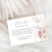Elegant stoffig Roos Floral Wedding Enclosure Kaar Informatiekaartje