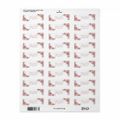 Elegant Stoffig Roos Hydrangea Trouwadres Etiket (Full Sheet)