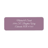 Elegant stoffig Roos Mauve retouradres Etiket (Voorkant)