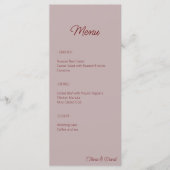 Elegant stoffig Roos minimalistisch Menu (Voorkant)