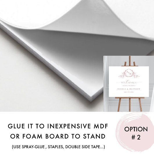 Elegant stoffig Roos Monogram bruiloft welkom teke Poster