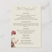 Elegant stoffig Roos monogrammed bruiloft De detai Informatiekaartje (Voorkant)