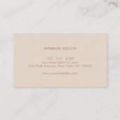 Elegant stoffig roos professional visitekaartje (Achterkant)