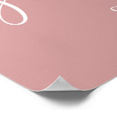 Elegant stoffig Roos Roze Baby shower Welkomstbord Poster (Hoek)