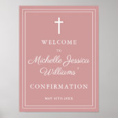 Elegant stoffig Roos Roze Bevestiging Welkomstbord Poster (Voorkant)