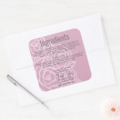 Elegant Stoffig Roos Roze Bloemen Ingrediënt Label (Envelop)