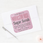 Elegant Stoffig Roos Roze Bloemensuiker Scrub Labe Vierkante Sticker (Envelop)
