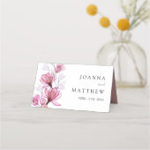 Elegant stoffig Roos Transparant Bloemen Huwelijk Plaatskaartje (Achterkant)