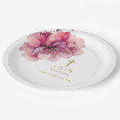 Elegant stoffig Roos Waterverf Bloemendoop Papieren Bordje (Gekanteld)