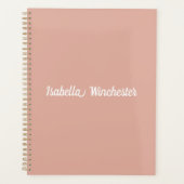 Elegant stoffig roze aangepaste naam tekst jaar mo planner (Voorkant)