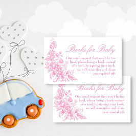 Elegant stoffig roze baby shower boek aanvraag informatiekaartje