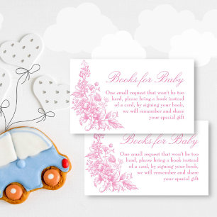 Elegant stoffig roze baby shower boek aanvraag informatiekaartje