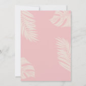 Elegant Stoffig Roze Boho Leaves Cross Doop Kaart (Achterkant)