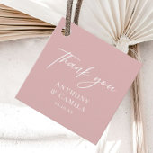 Elegant Stoffig Roze Bruiloft Bedankjes Labels