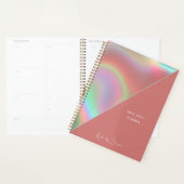 Elegant stoffig roze holografisch planner (Display)