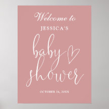 Elegant stoffig roze roze baby shower welkomstbord