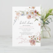 Elegant Stoffig Roze Tuin Bloemen Vrijgezellenfees Kaart (Staand voorkant)