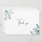 Elegant stoffig salie groen Waterverf groen Bedankkaart (Voorkant)