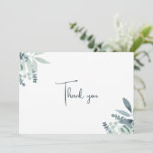 Elegant stoffig salie groen Waterverf groen Bedankkaart (Staand voorkant)