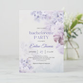 Elegant stoffige paarse bronbloemen bachelorette kaart (Staand voorkant)