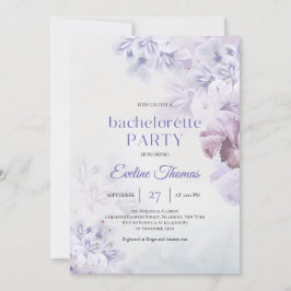 Elegant stoffige paarse bronbloemen bachelorette kaart