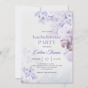 Elegant stoffige paarse bronbloemen bachelorette kaart