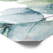 Elegant stoffige roze blos bloemrijke trouwbegroet poster (Hoek)