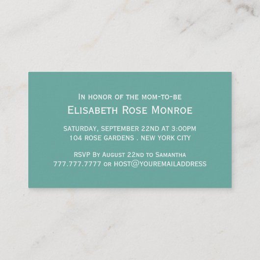 Elegant Stone Dot Baby shower Ticket Invitation (Achterkant)