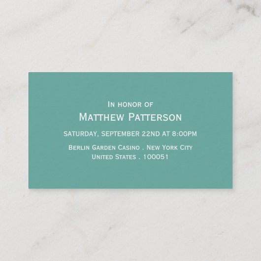 Elegant Stone Dot Bachelor Party Ticket Invitation (Achterkant)