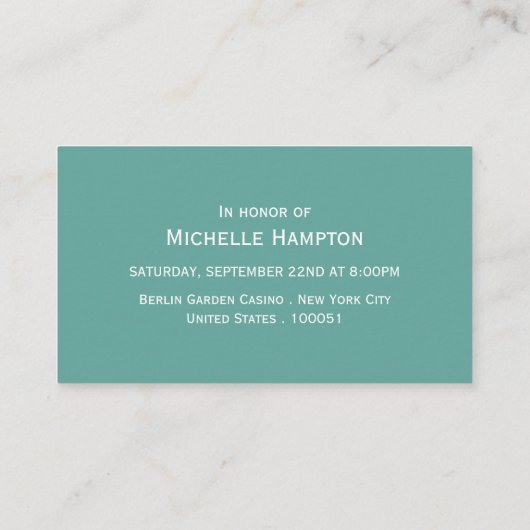 Elegant Stone Dot Bachelorette Party Ticket Invite (Achterkant)