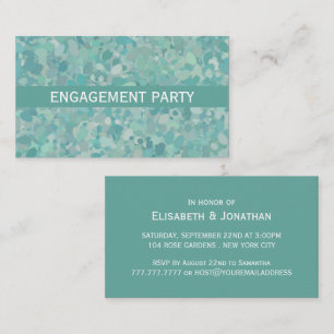 Elegant Stone Dot Engagement Party Ticket Uitnodig
