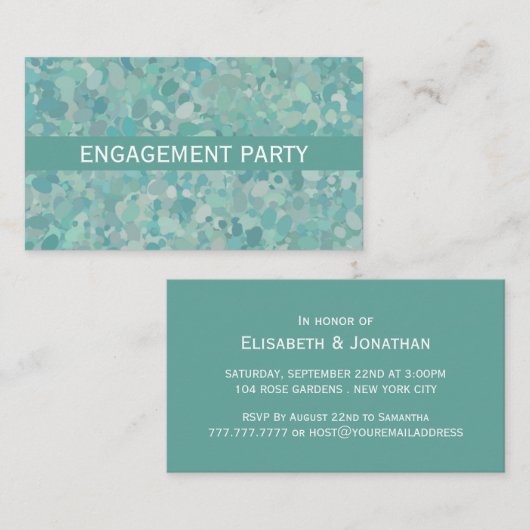 Elegant Stone Dot Engagement Party Ticket Uitnodig (Voorkant / Achterkant)
