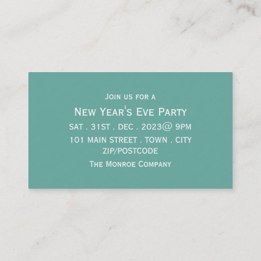Elegant Stone Dot New Year's Eve Party Ticket (Achterkant)