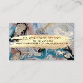 Elegant Stone Marble Gold Foil Bruske Stroke Visitekaartje (Achterkant)