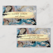 Elegant Stone Marble Gold Foil Bruske Stroke Visitekaartje (Voorkant / Achterkant)