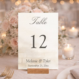 Elegant Stone Wedding Table Number Kaart