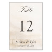 Elegant Stone Wedding Table Number Kaart (Voorkant)
